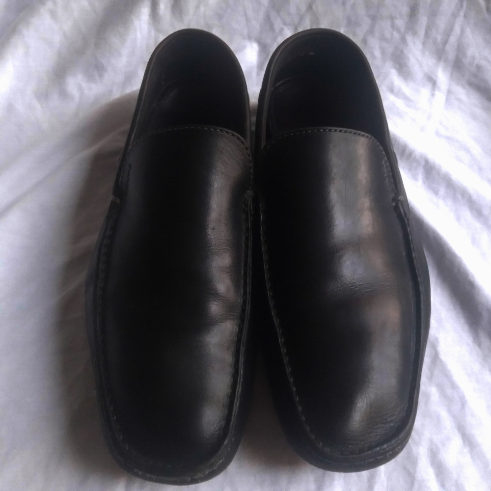 Prada Black Leather Driving Moccasins Loafers Men 9 Luxury Designer Mini…